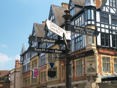 Signs in Chester city centre