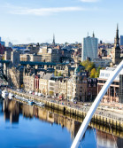 Tyne river in the centre of Newcastle on a sunny day
